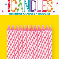 pink birthday candles