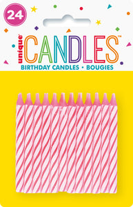 pink birthday candles