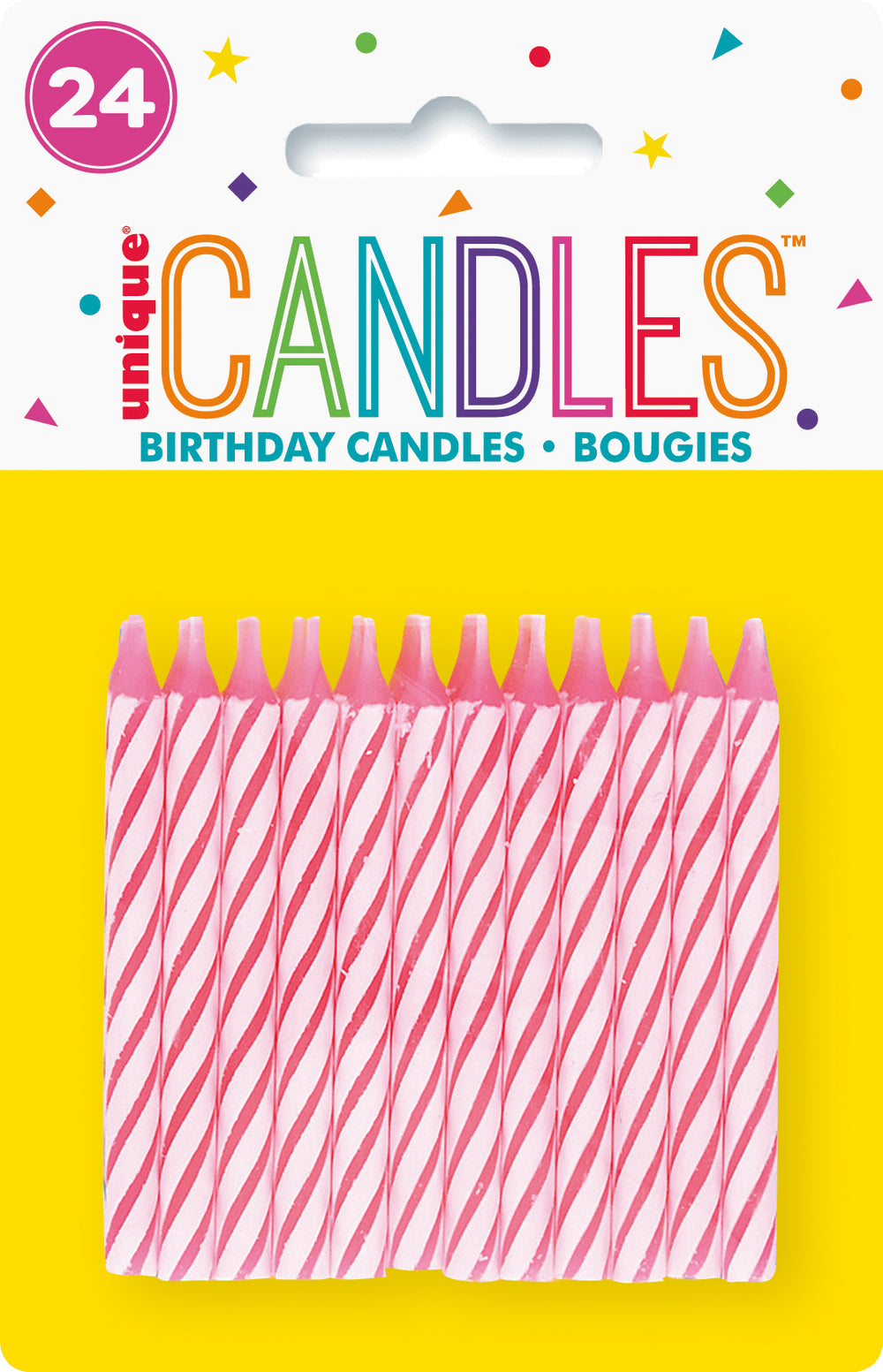 pink birthday candles
