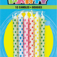 multicoloured diamond dot birthday candles