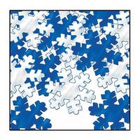 blue and silver snowflake confetti 1 ounce per package
