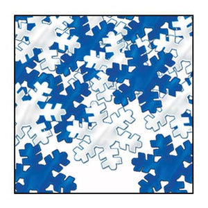 blue and silver snowflake confetti 1 ounce per package