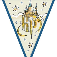pennant flag from banner with Hogwarts castle included in decorating kit