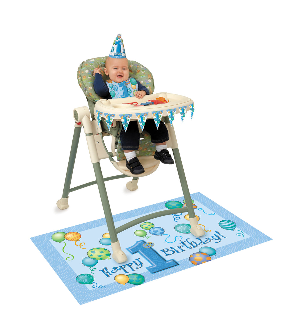 blue high chair decorating kit