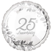 25th Anniversary Heart 18 inch Foil Balloon