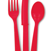 Red Assorted Plastic Cutlery