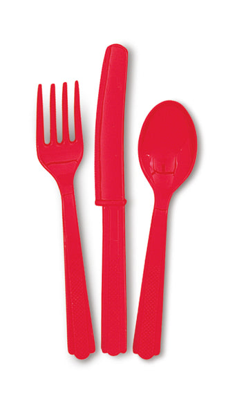Red Assorted Plastic Cutlery