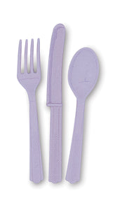 Lavender Assorted Plastic Cutlery