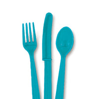 Caribbean Teal Assorted Plastic Cutlery