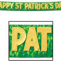 10 foot happy st patricks day fringe banner