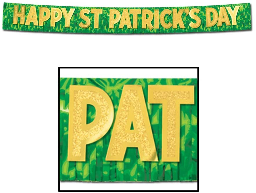 10 foot happy st patricks day fringe banner