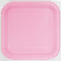 pink square dessert plates