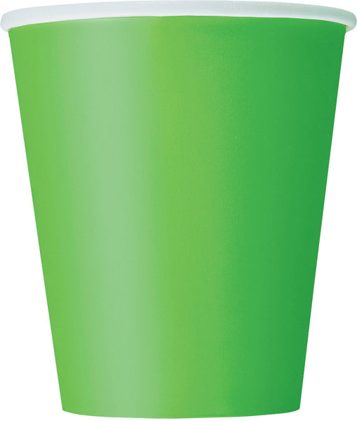 lime green paper cups 9 oz