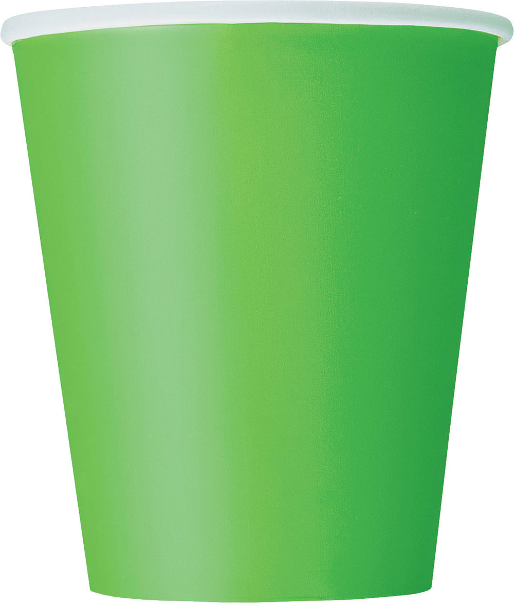 lime green paper cups 9 oz