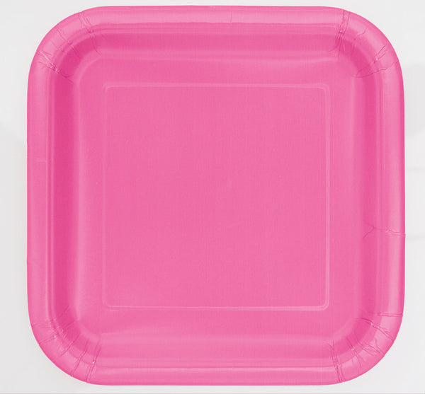 Hot Pink square dessert Plates