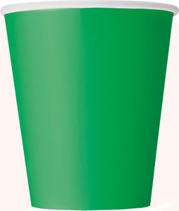 Emerald Green paper cups 9 oz