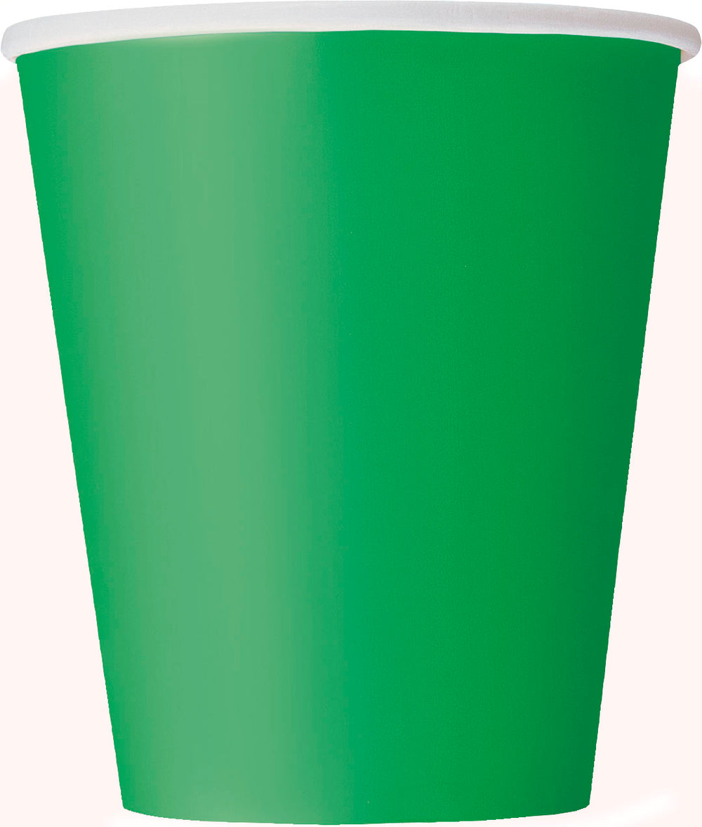 Emerald Green paper cups 9 oz