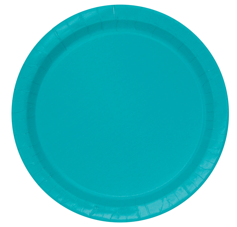 Caribbean Teal Paper Dinner Plates