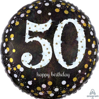 50th Birthday holographic foil balloon