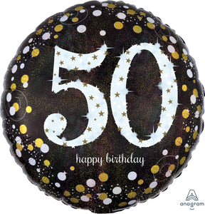 50th Birthday holographic foil balloon
