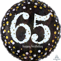 65th Birthday Holographic 18" Foil Balloon