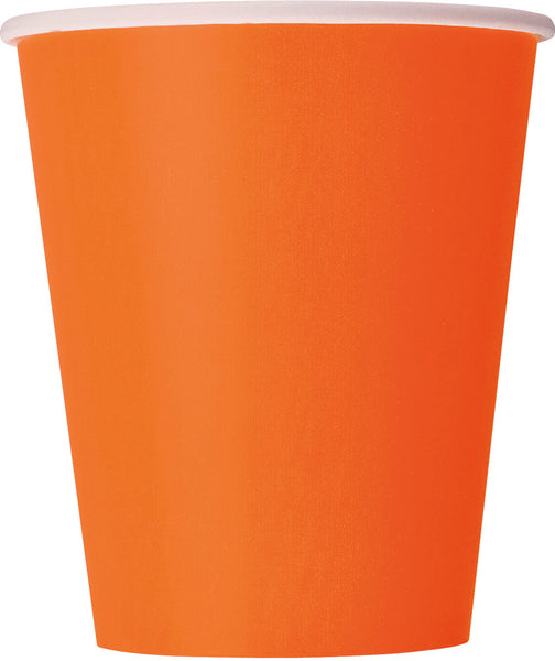 Orange 9 oz paper cups
