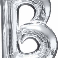 silver foil letter B balloon 34 inch