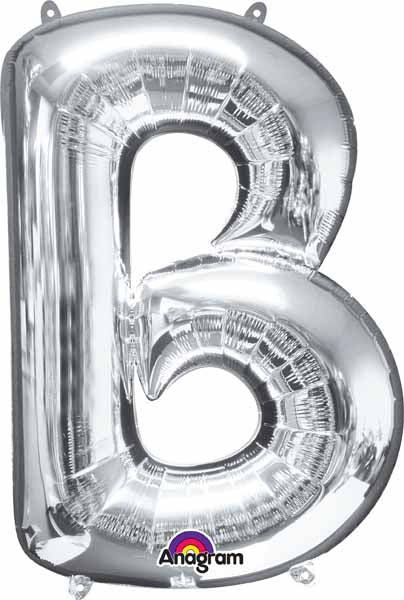 silver foil letter B balloon 34 inch