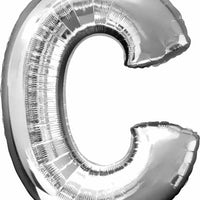 silver foil letter C balloon 34 inch