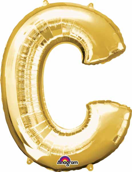 gold foil letter C balloon 34 inch