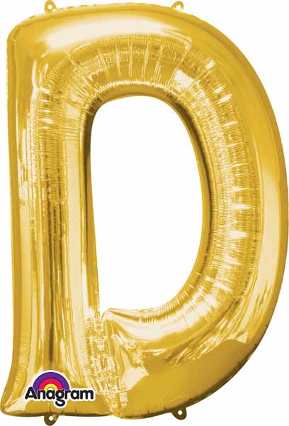 gold foil letter D balloon 34 inch