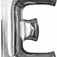 silver foil letter E balloon 34 inch
