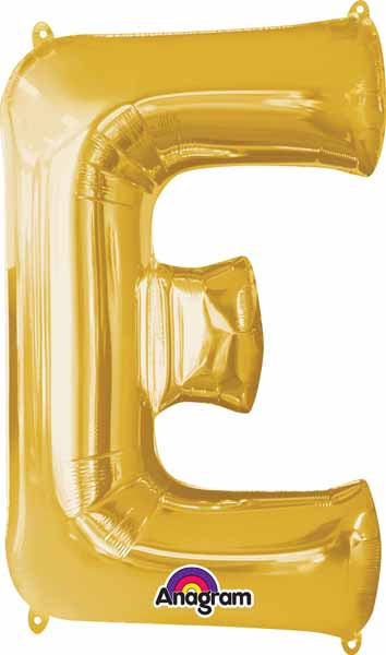 Gold Foil E letter balloon 34 inch