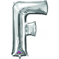 Silver Letter F Balloon 34 inch