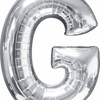 silver foil letter G balloon 34 inch