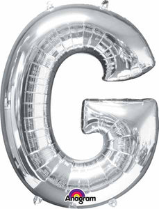 silver foil letter G balloon 34 inch