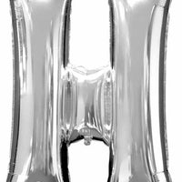 silver foil letter H balloon 34 inch