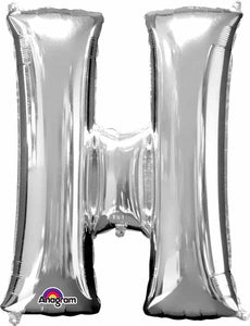 silver foil letter H balloon 34 inch