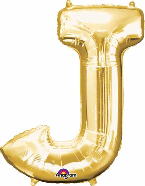 Gold Foil J letter balloon 34 inch