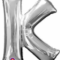 silver foil letter K balloon 34 inch