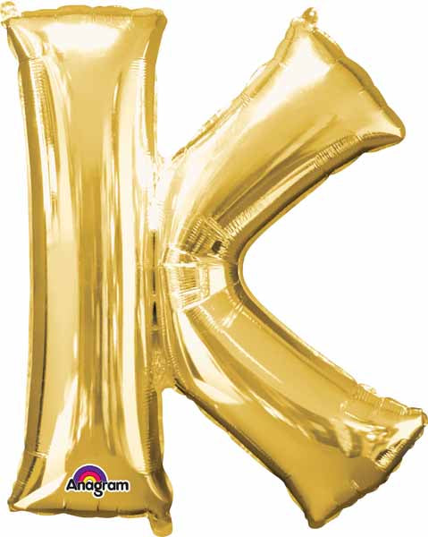 Gold Foil K letter balloon 34 inch