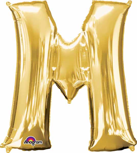 Gold Foil M letter balloon 34 inch