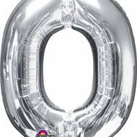 silver foil letter O balloon 34 inch