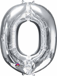 silver foil letter O balloon 34 inch