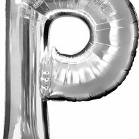 silver foil letter P balloon 34 inch