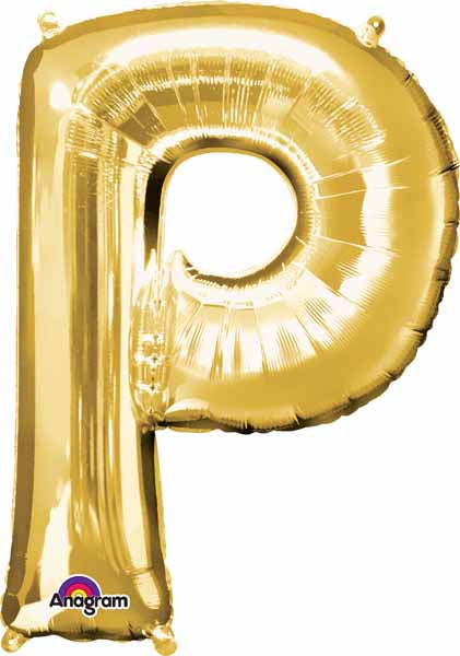 Gold Foil P letter balloon 34 inch