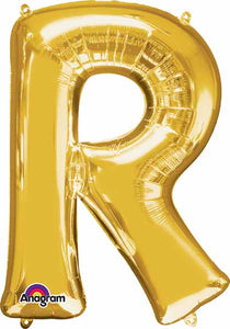 Gold Foil R letter balloon 34 inch