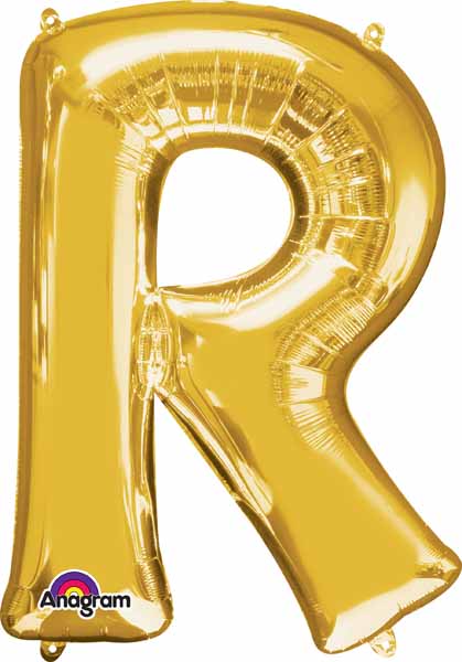 Gold Foil R letter balloon 34 inch