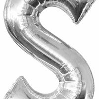 silver foil letter S balloon 34 inch