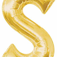 Gold Foil S letter balloon 34 inch